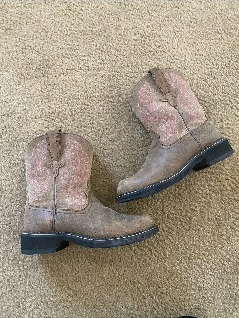 Ariat Fatbaby Western Boots | Pink Embroidered | Women’s 7.5B - Picture 1 of 5